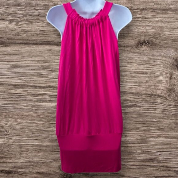 Express ✦ Bright Pink Halter Dress ✦ Modal ✦ Spandex ✦ Pull Over Style L EUC - Picture 3 of 8
